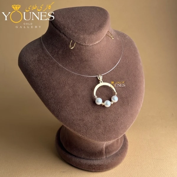 آویز دایره مرواریدی طلا